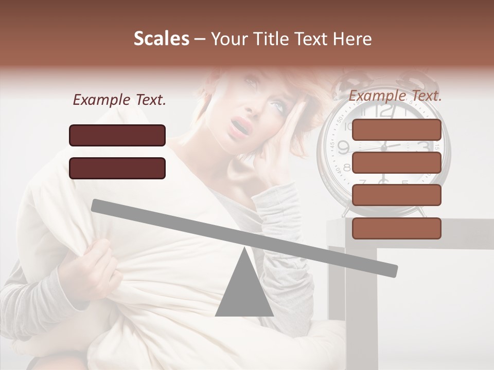 Caucasian Clock Bedding PowerPoint Template