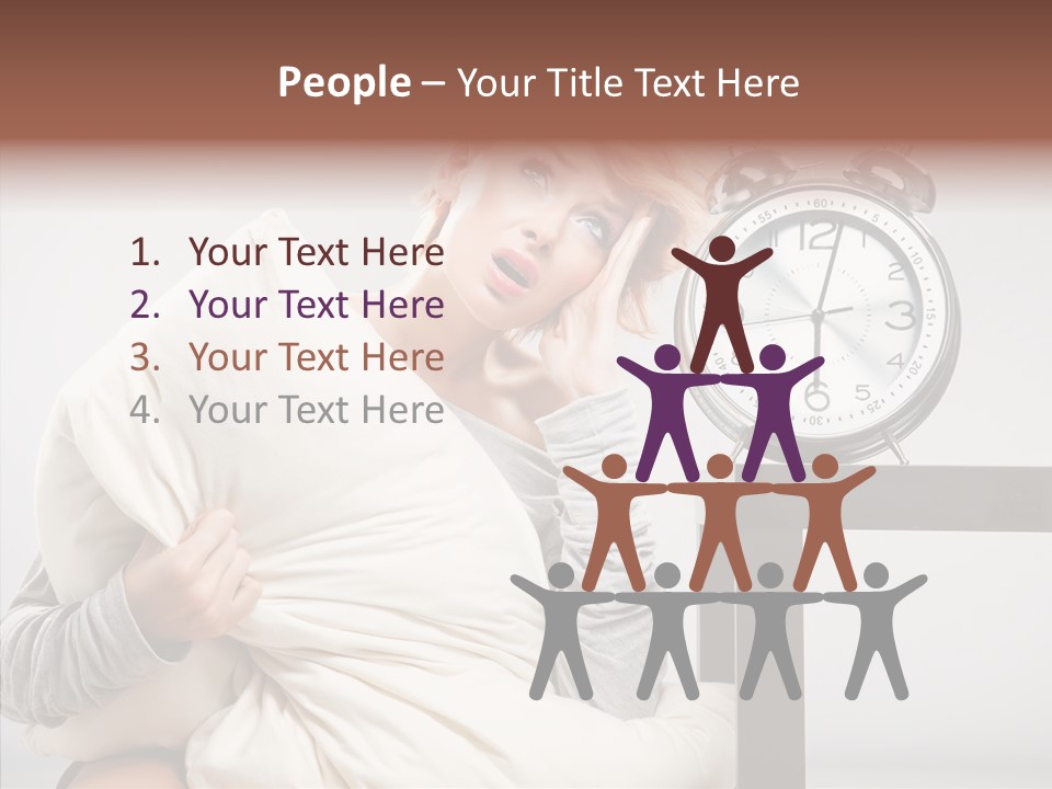 Caucasian Clock Bedding PowerPoint Template