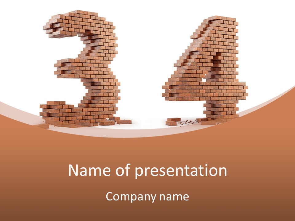 Orange Object Upper PowerPoint Template