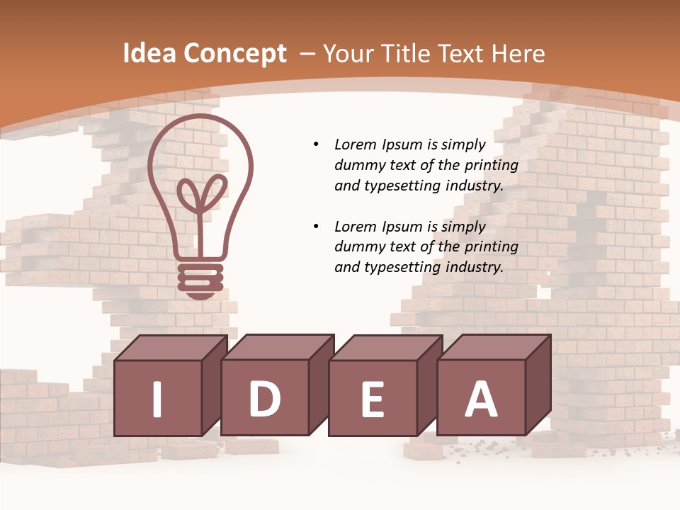Orange Object Upper PowerPoint Template