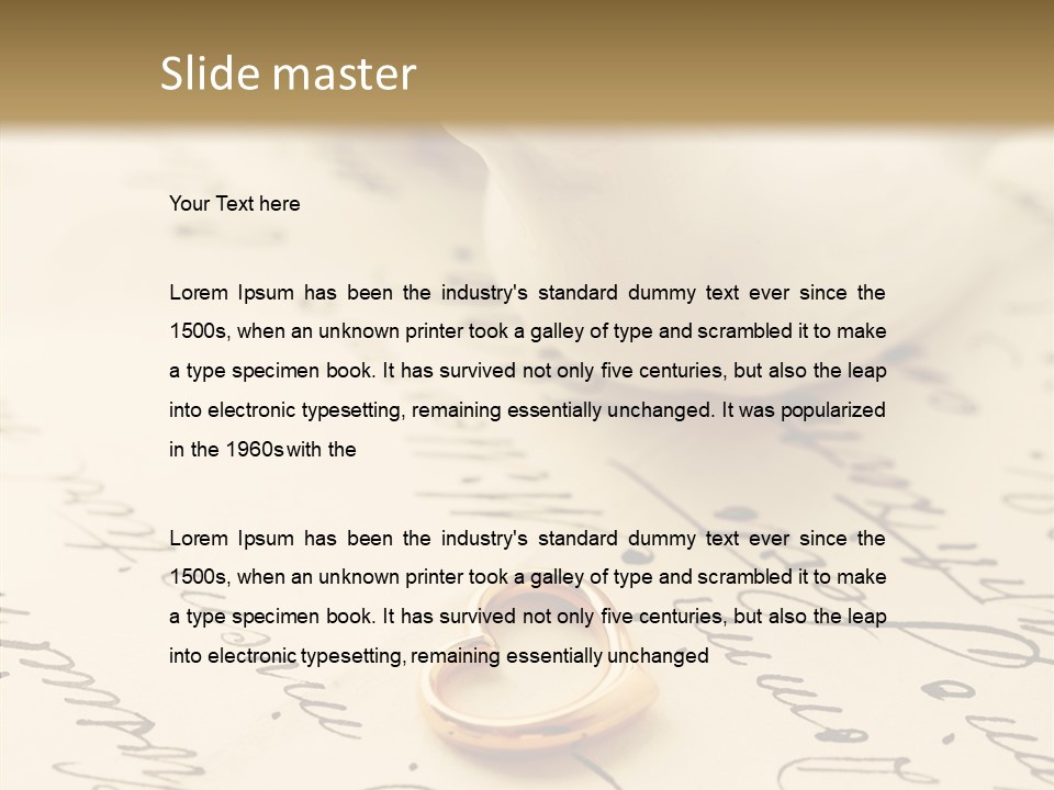 Heart Ink Calligraphy PowerPoint Template