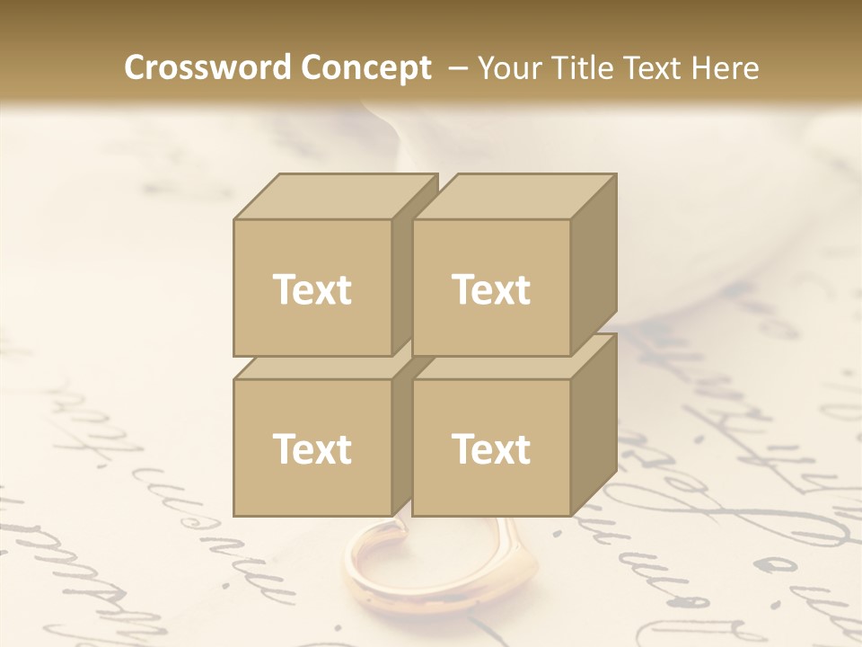 Heart Ink Calligraphy PowerPoint Template