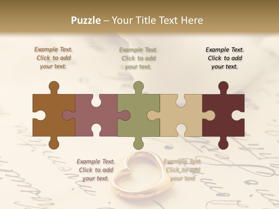 Heart Ink Calligraphy PowerPoint Template