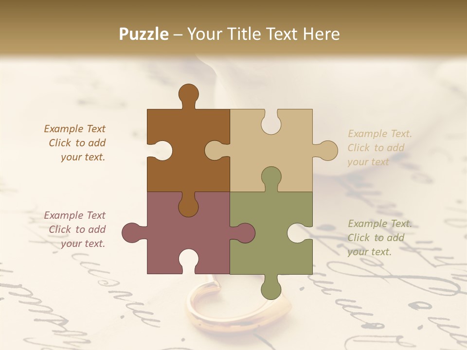 Heart Ink Calligraphy PowerPoint Template