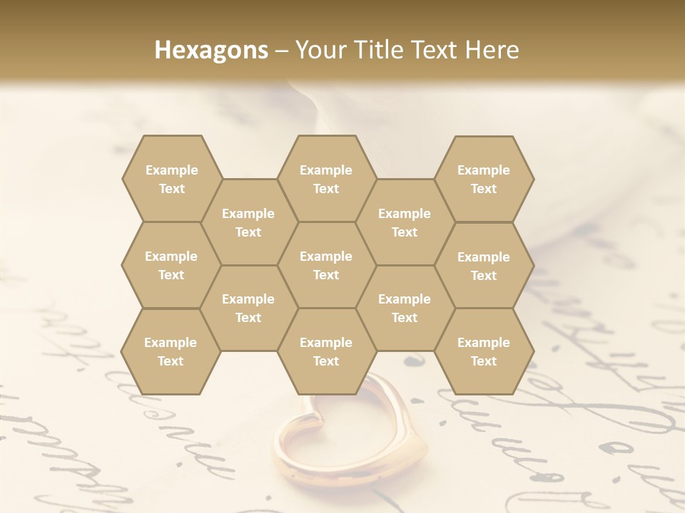 Heart Ink Calligraphy PowerPoint Template