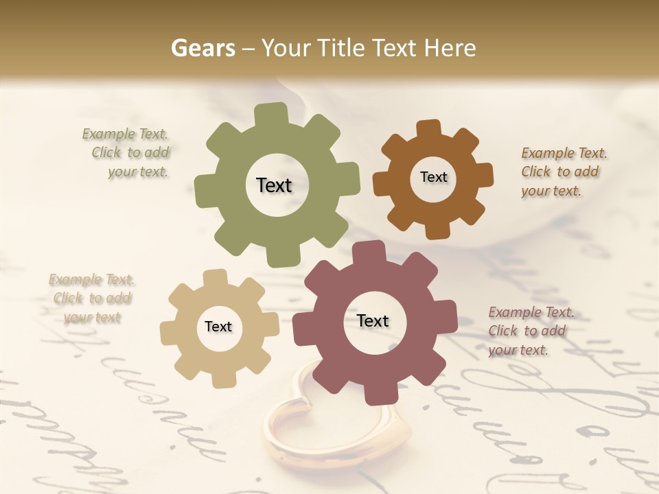 Heart Ink Calligraphy PowerPoint Template