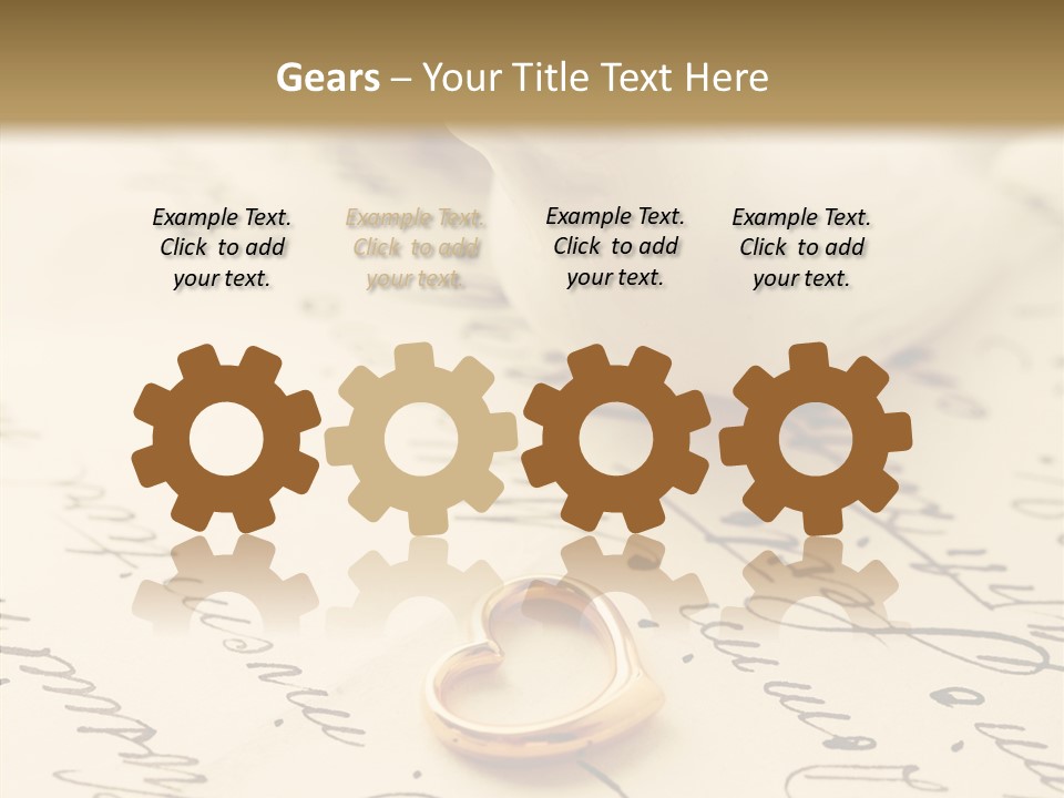 Heart Ink Calligraphy PowerPoint Template