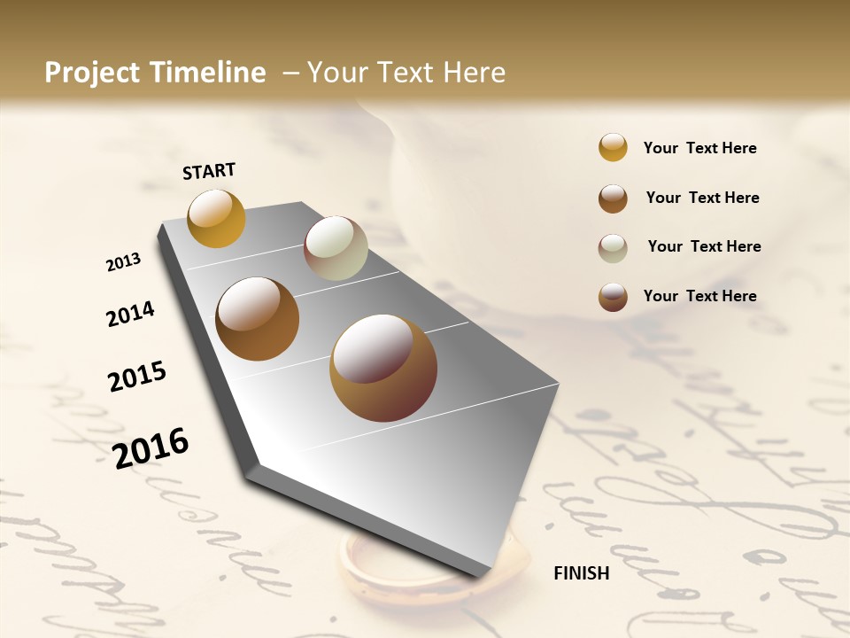 Heart Ink Calligraphy PowerPoint Template