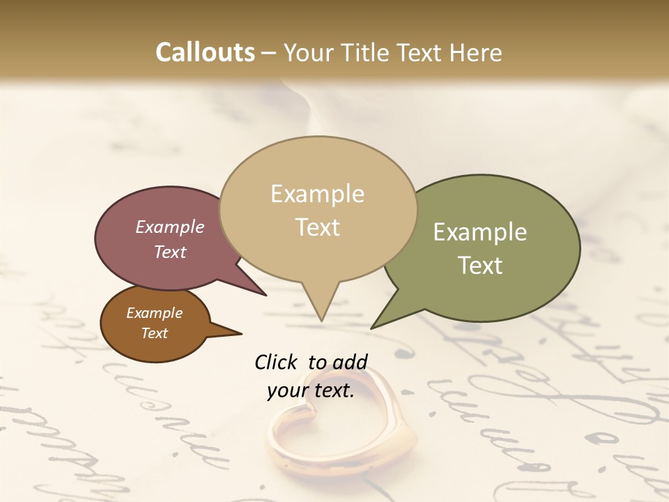 Heart Ink Calligraphy PowerPoint Template