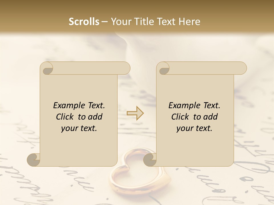 Heart Ink Calligraphy PowerPoint Template