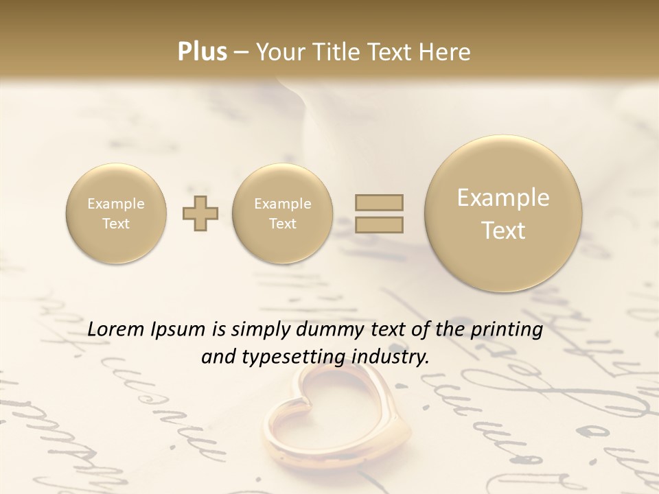 Heart Ink Calligraphy PowerPoint Template