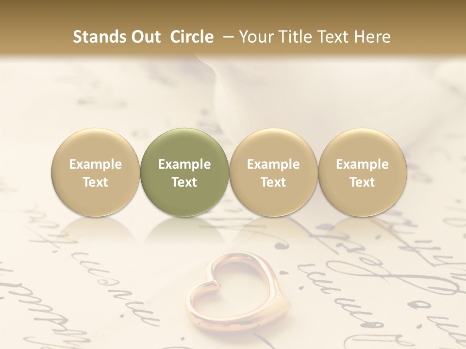 Heart Ink Calligraphy PowerPoint Template