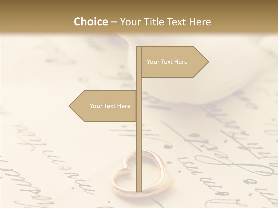 Heart Ink Calligraphy PowerPoint Template