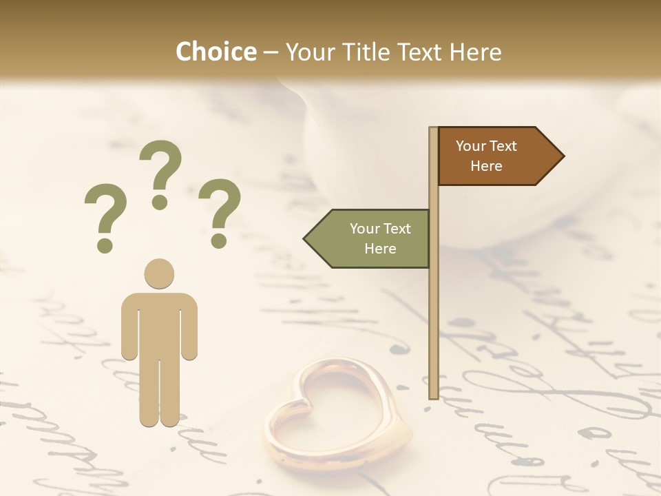 Heart Ink Calligraphy PowerPoint Template