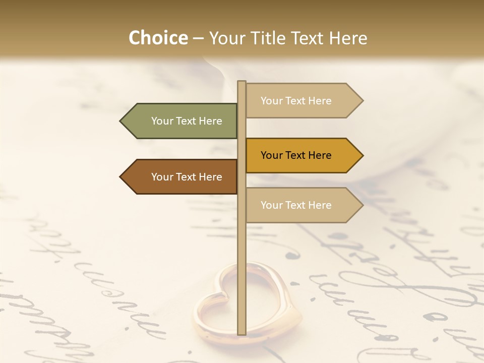 Heart Ink Calligraphy PowerPoint Template