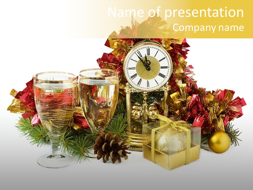 Wine Christmas Ball PowerPoint Template