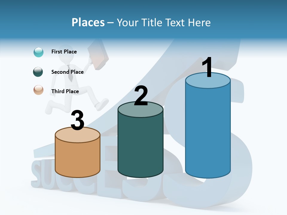 Blue Clipart Run PowerPoint Template