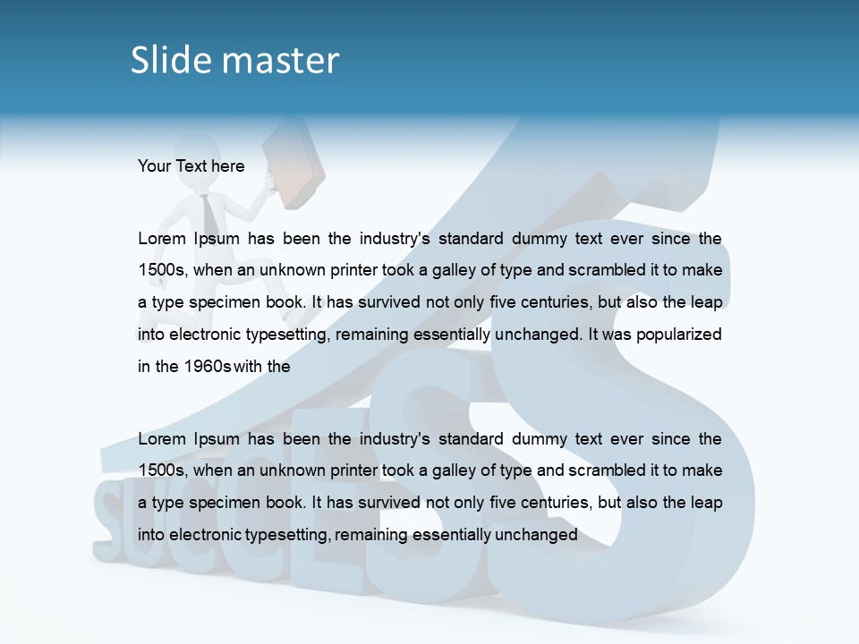 Blue Clipart Run PowerPoint Template