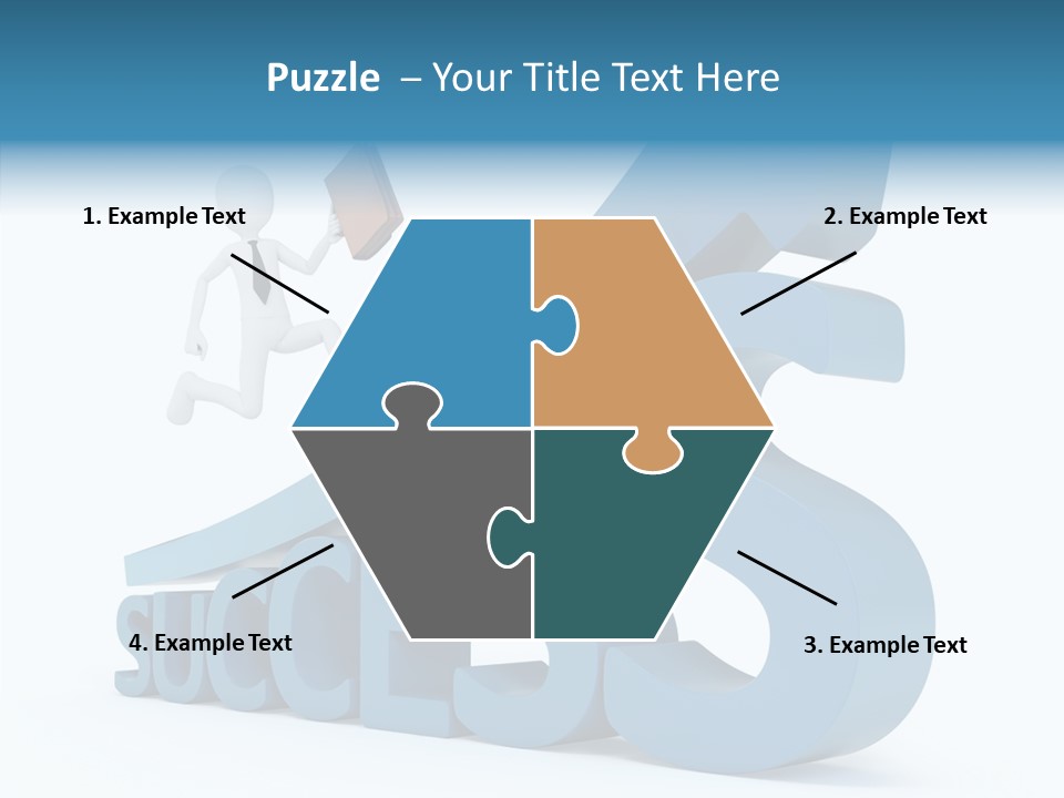 Blue Clipart Run PowerPoint Template