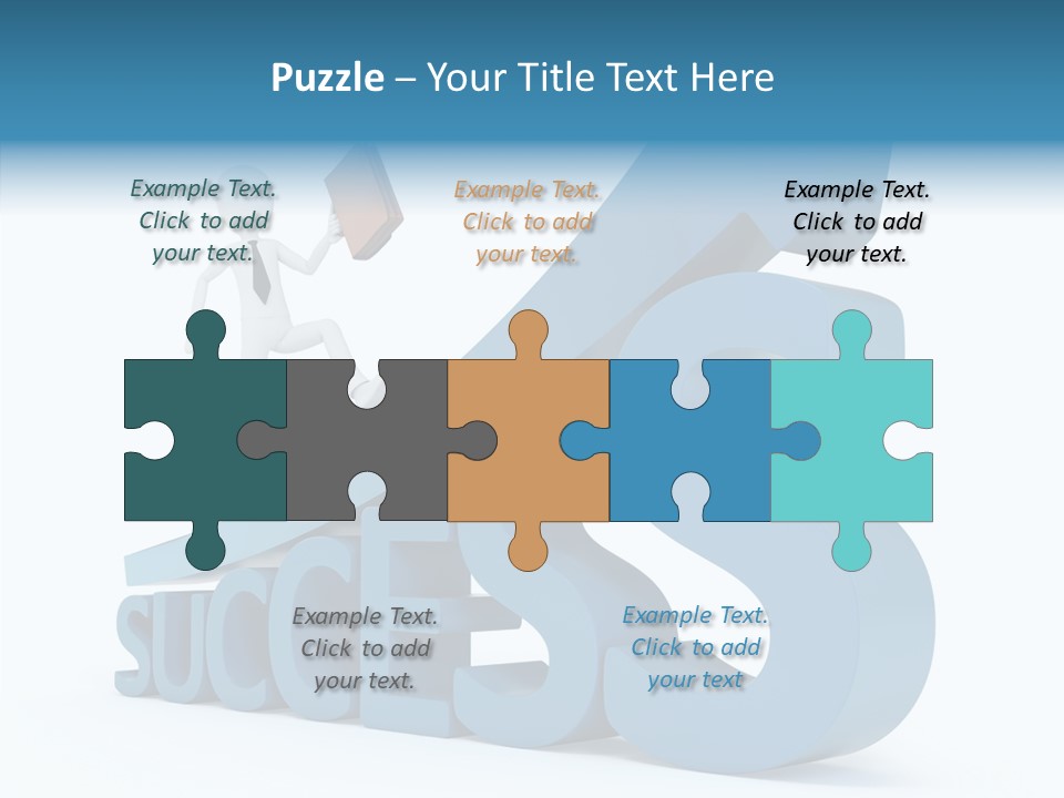 Blue Clipart Run PowerPoint Template