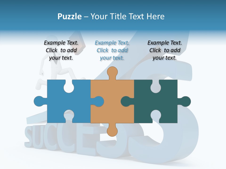 Blue Clipart Run PowerPoint Template