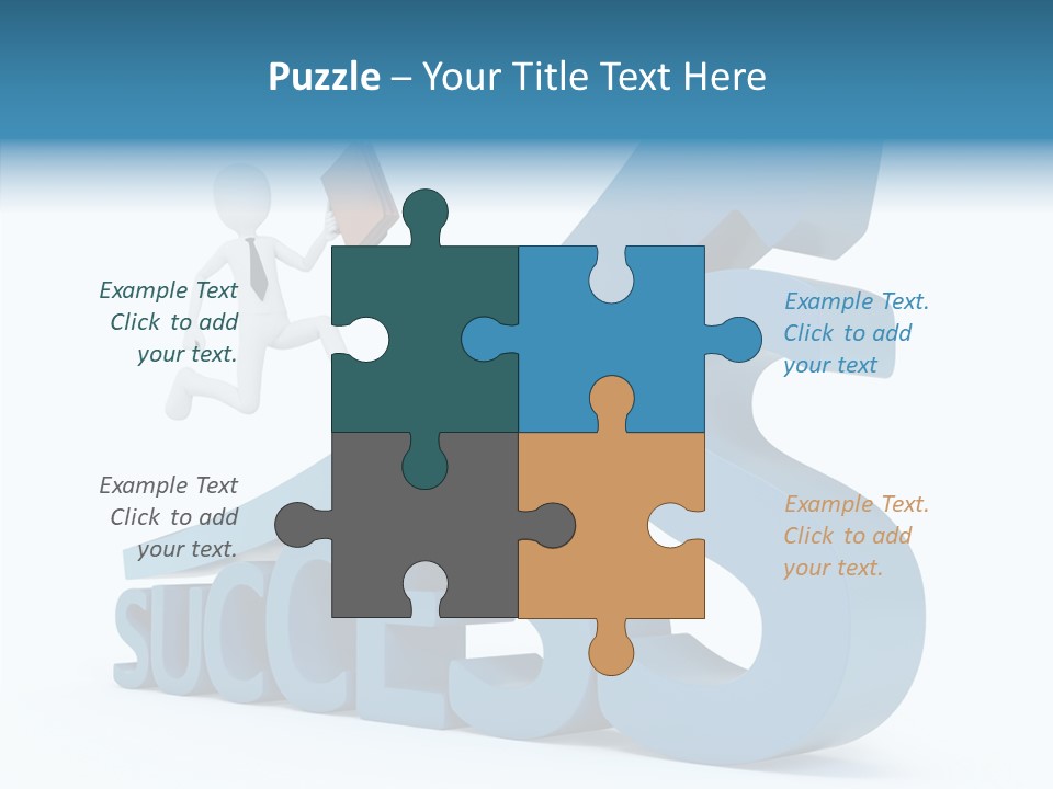 Blue Clipart Run PowerPoint Template