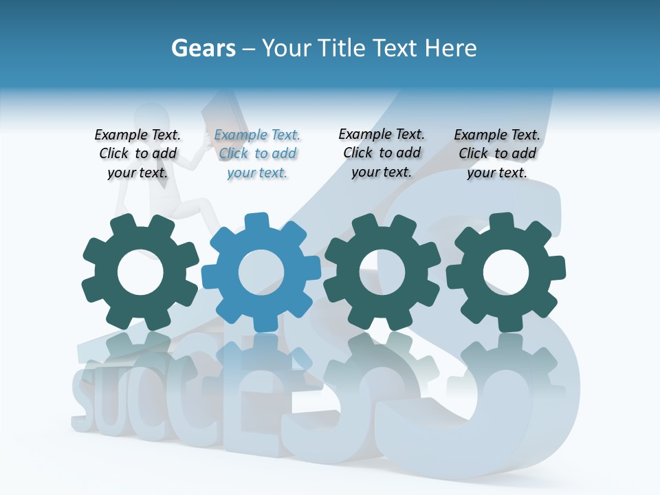 Blue Clipart Run PowerPoint Template