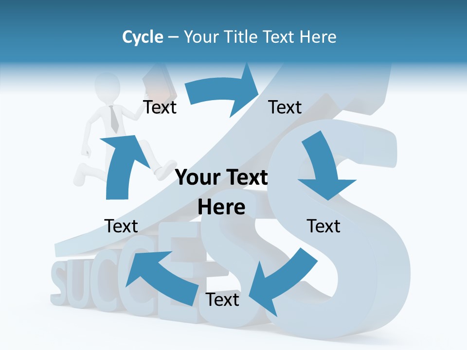 Blue Clipart Run PowerPoint Template