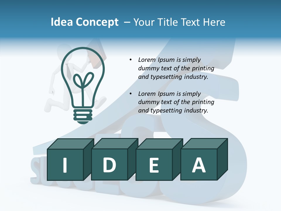 Blue Clipart Run PowerPoint Template