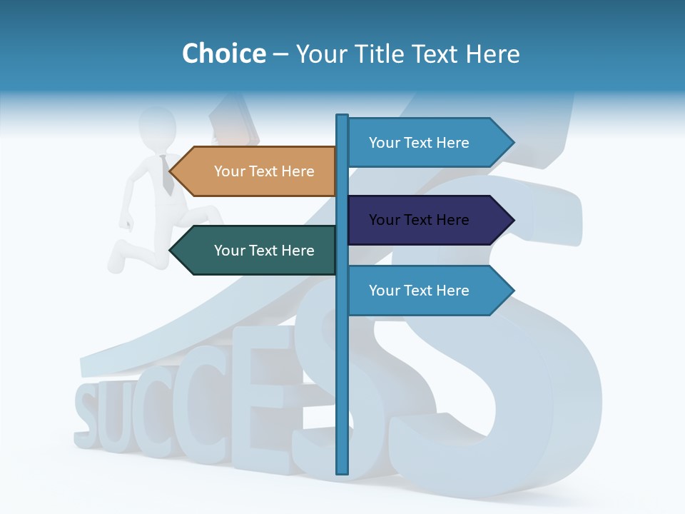 Blue Clipart Run PowerPoint Template