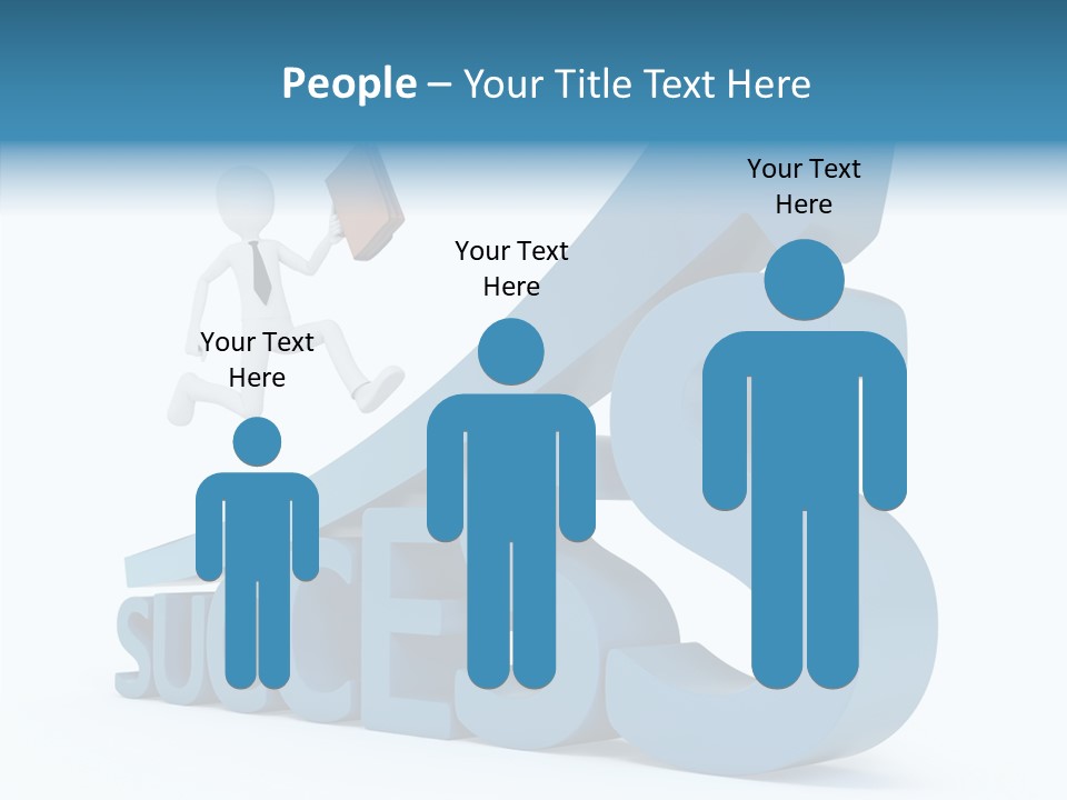 Blue Clipart Run PowerPoint Template