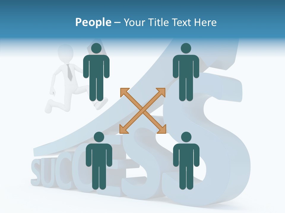 Blue Clipart Run PowerPoint Template