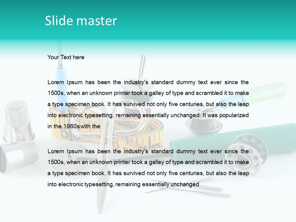 Thread Thimble White Background PowerPoint Template