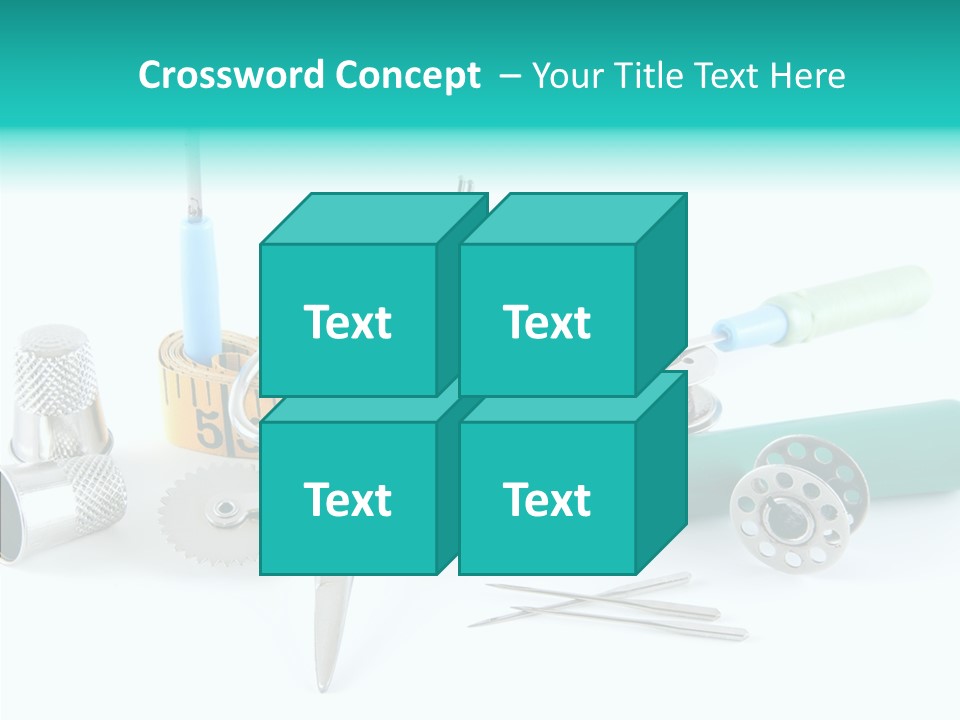 Thread Thimble White Background PowerPoint Template
