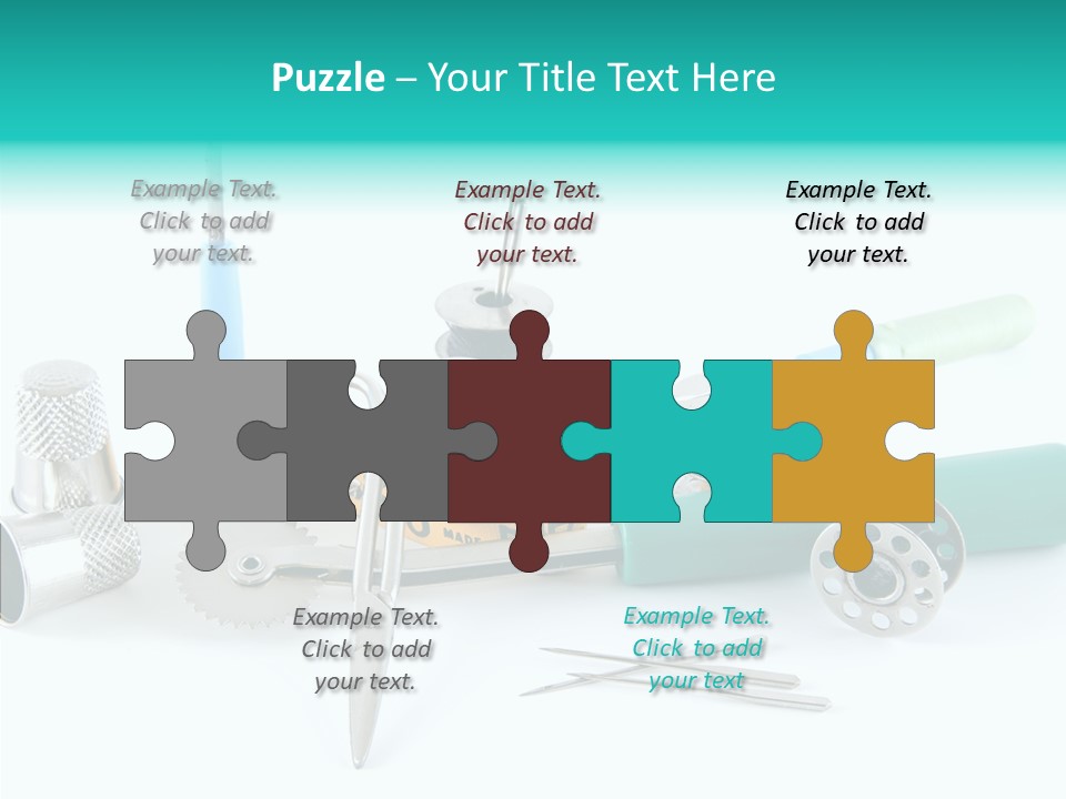 Thread Thimble White Background PowerPoint Template