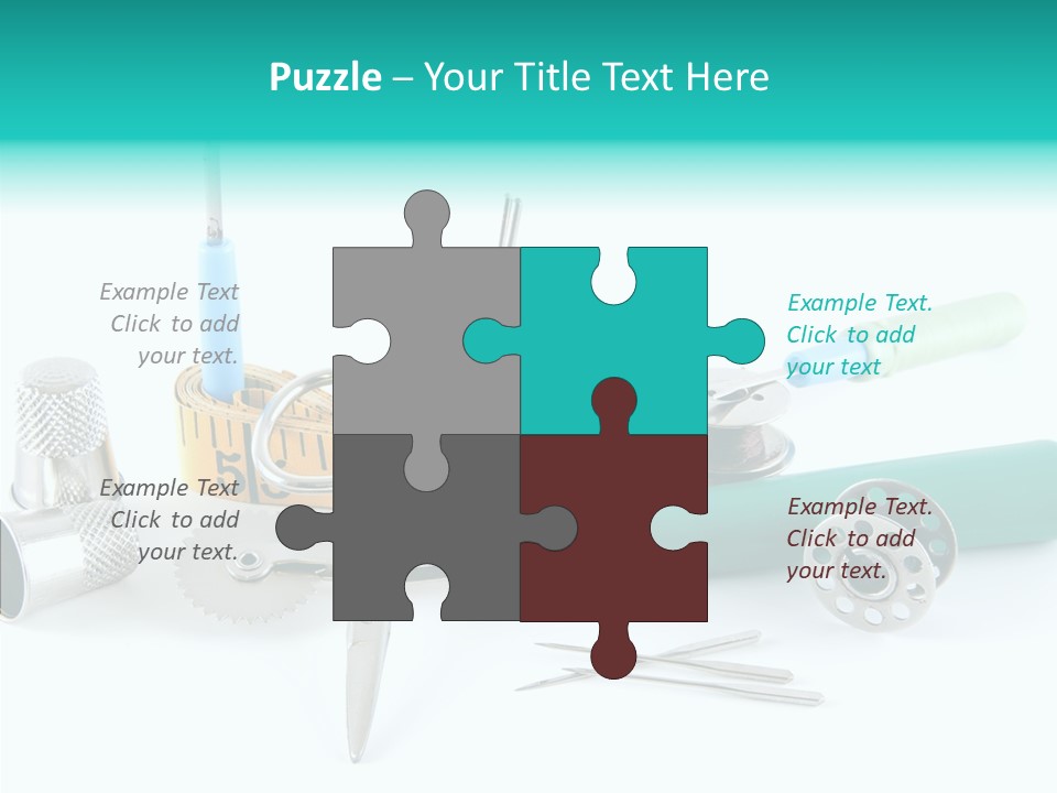 Thread Thimble White Background PowerPoint Template