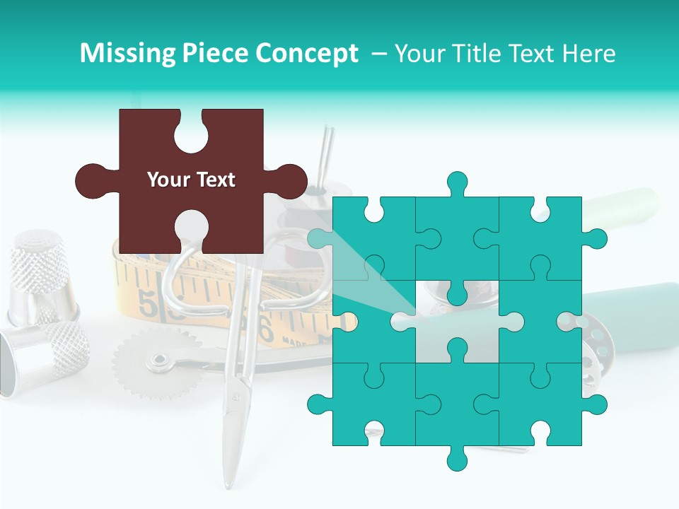 Thread Thimble White Background PowerPoint Template