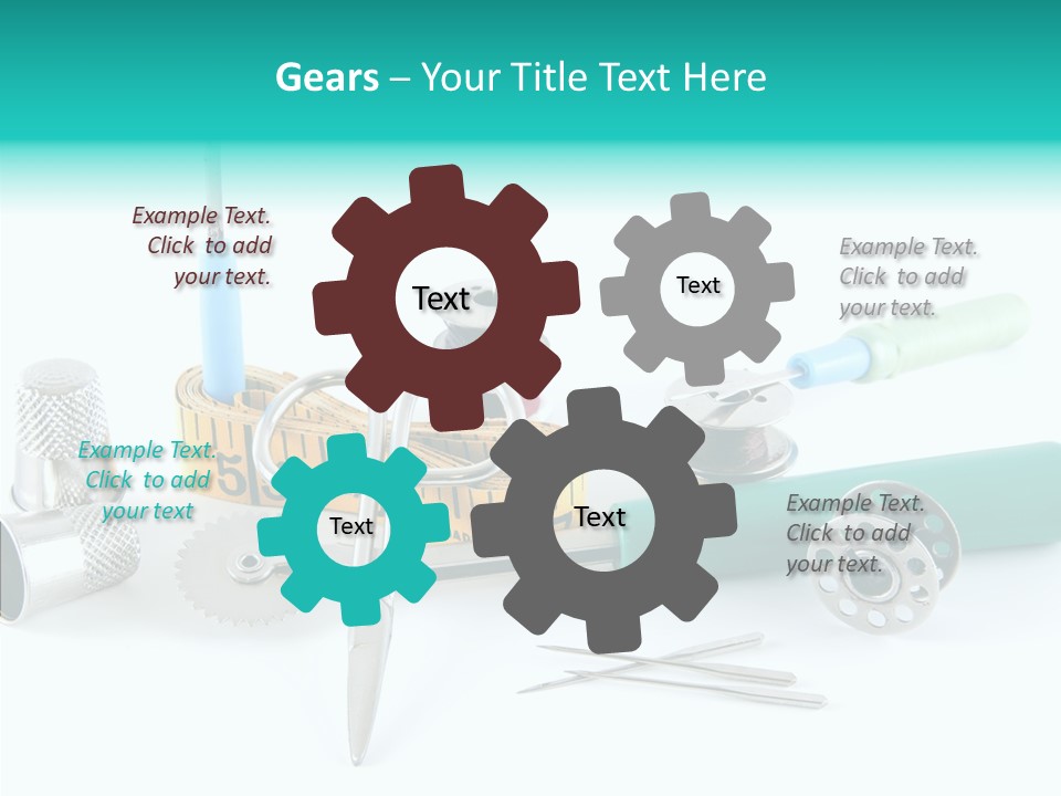 Thread Thimble White Background PowerPoint Template