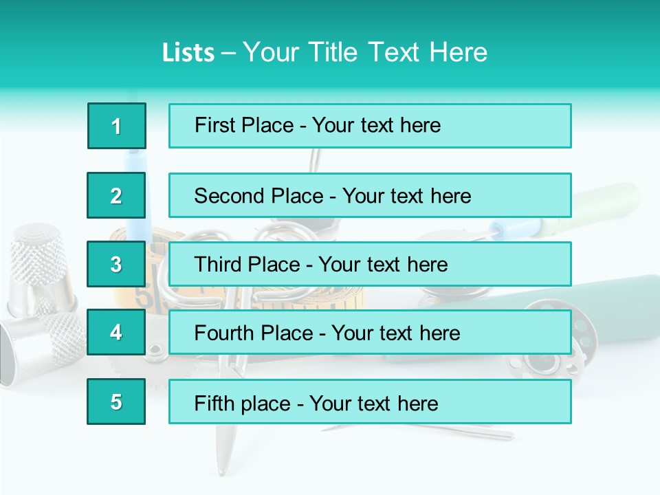 Thread Thimble White Background PowerPoint Template