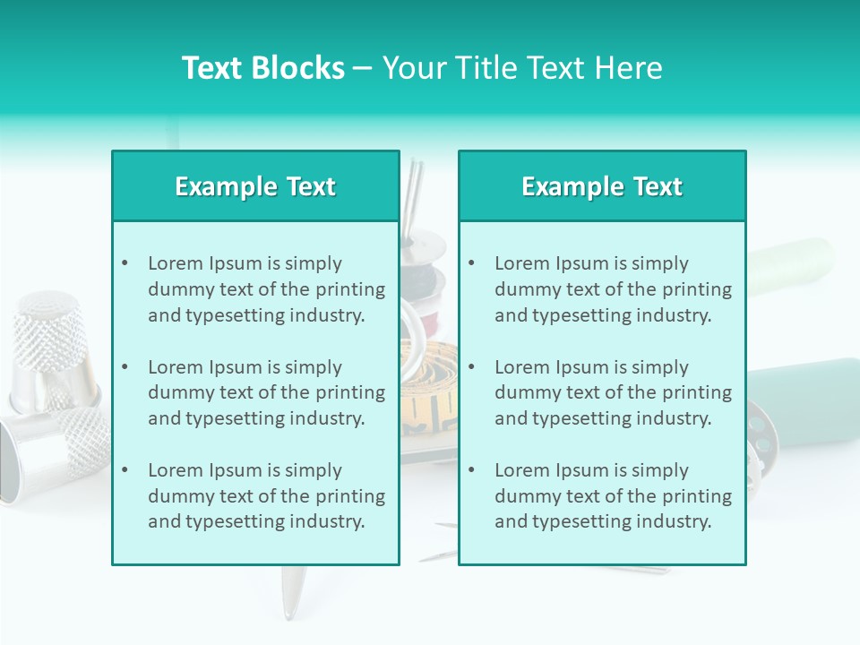 Thread Thimble White Background PowerPoint Template