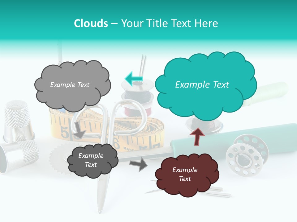 Thread Thimble White Background PowerPoint Template