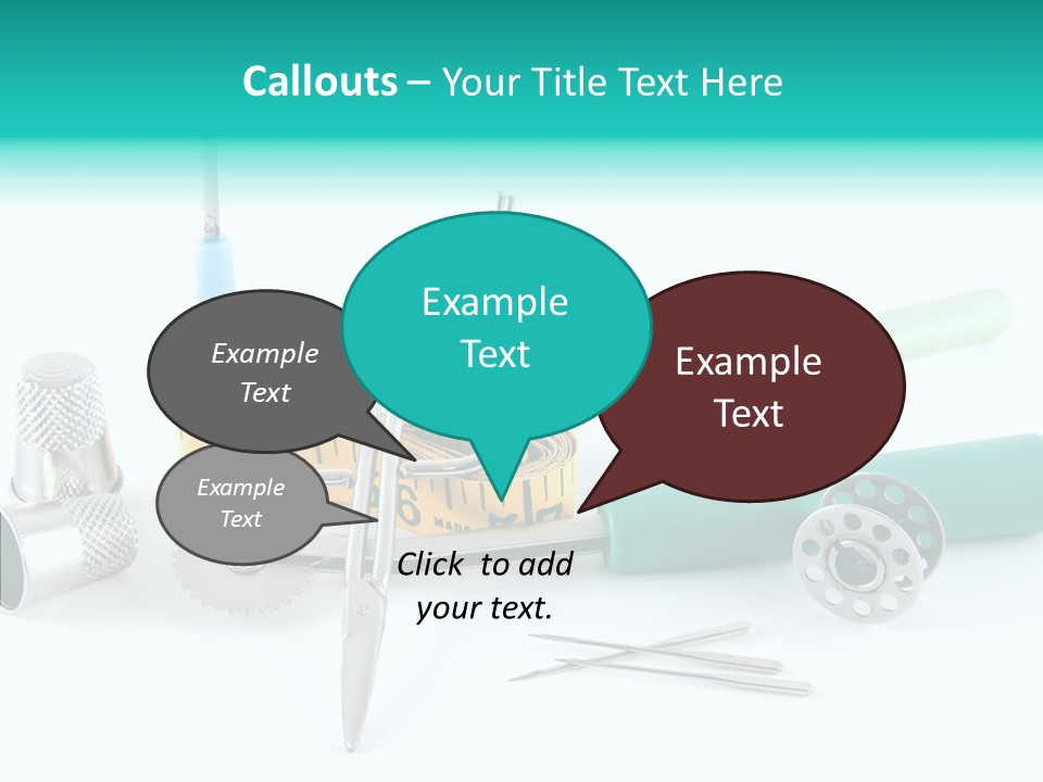 Thread Thimble White Background PowerPoint Template