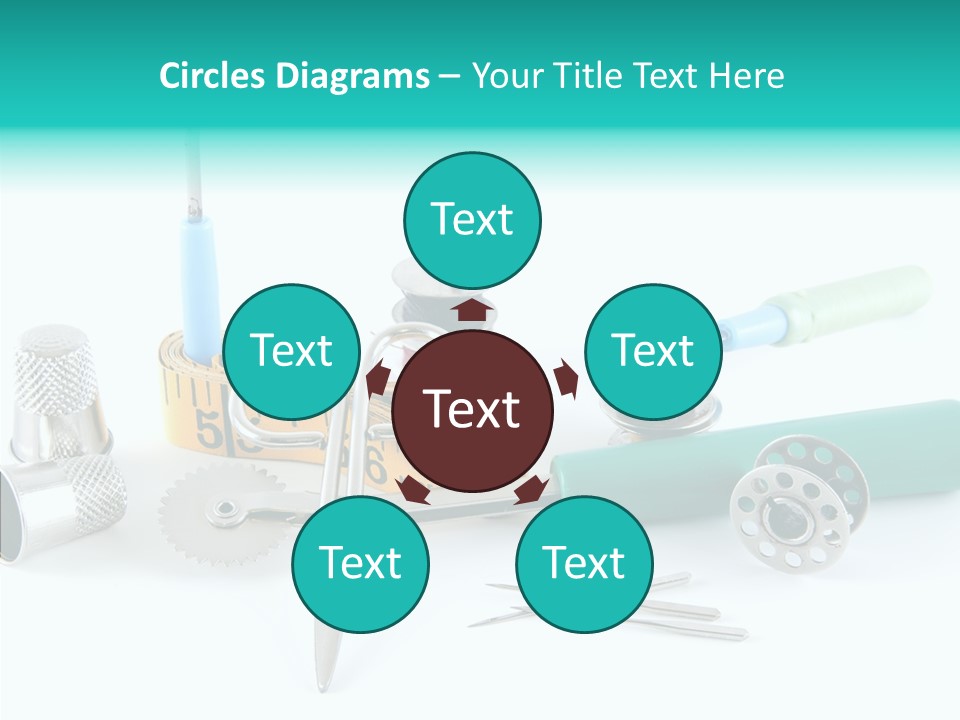 Thread Thimble White Background PowerPoint Template