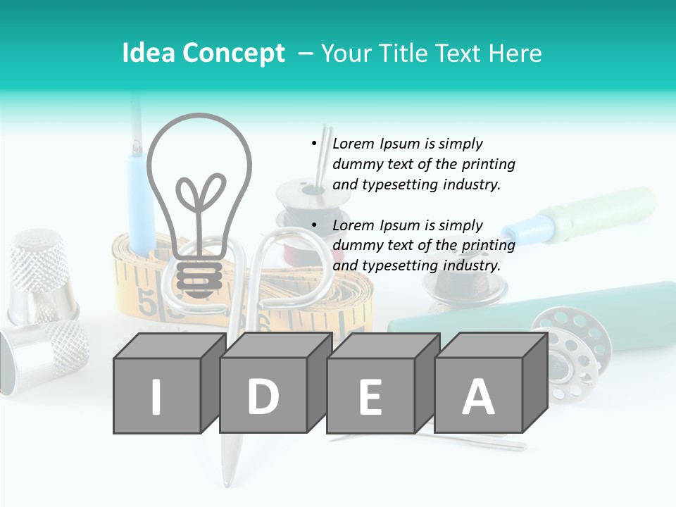 Thread Thimble White Background PowerPoint Template