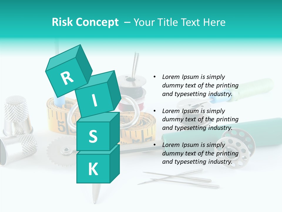 Thread Thimble White Background PowerPoint Template