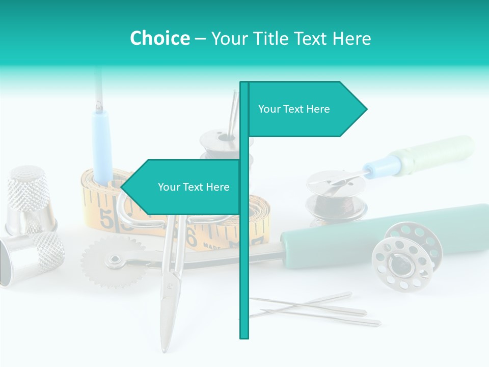 Thread Thimble White Background PowerPoint Template