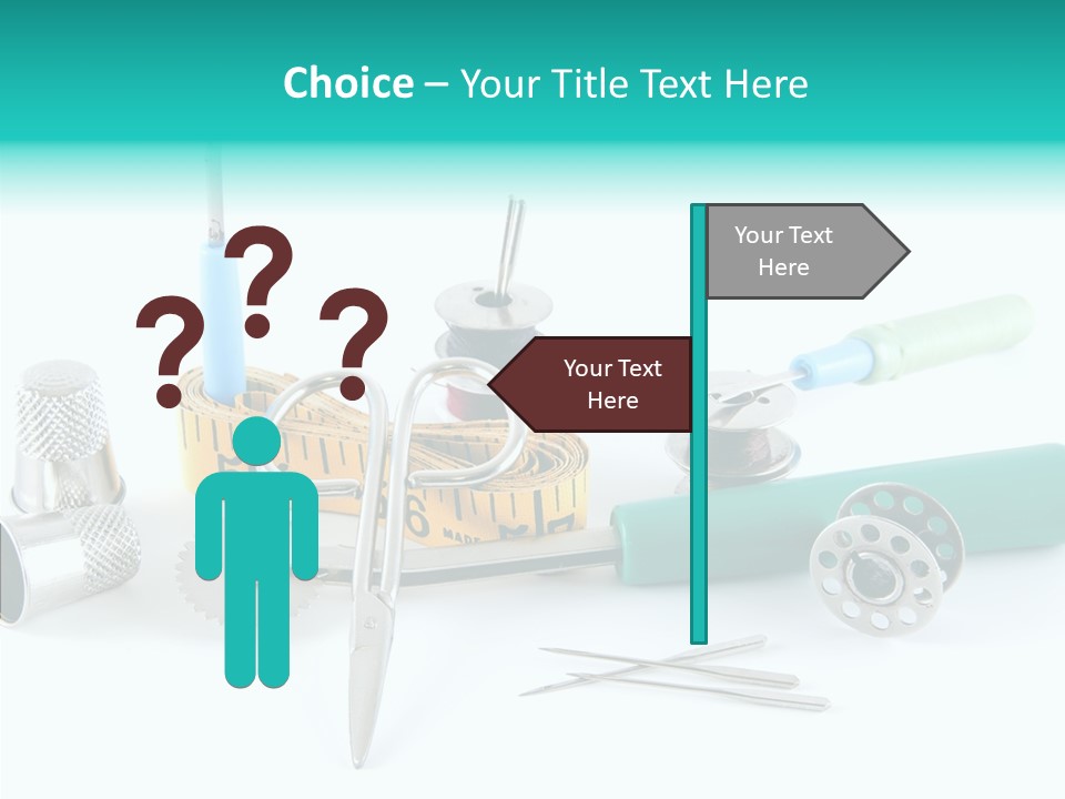 Thread Thimble White Background PowerPoint Template