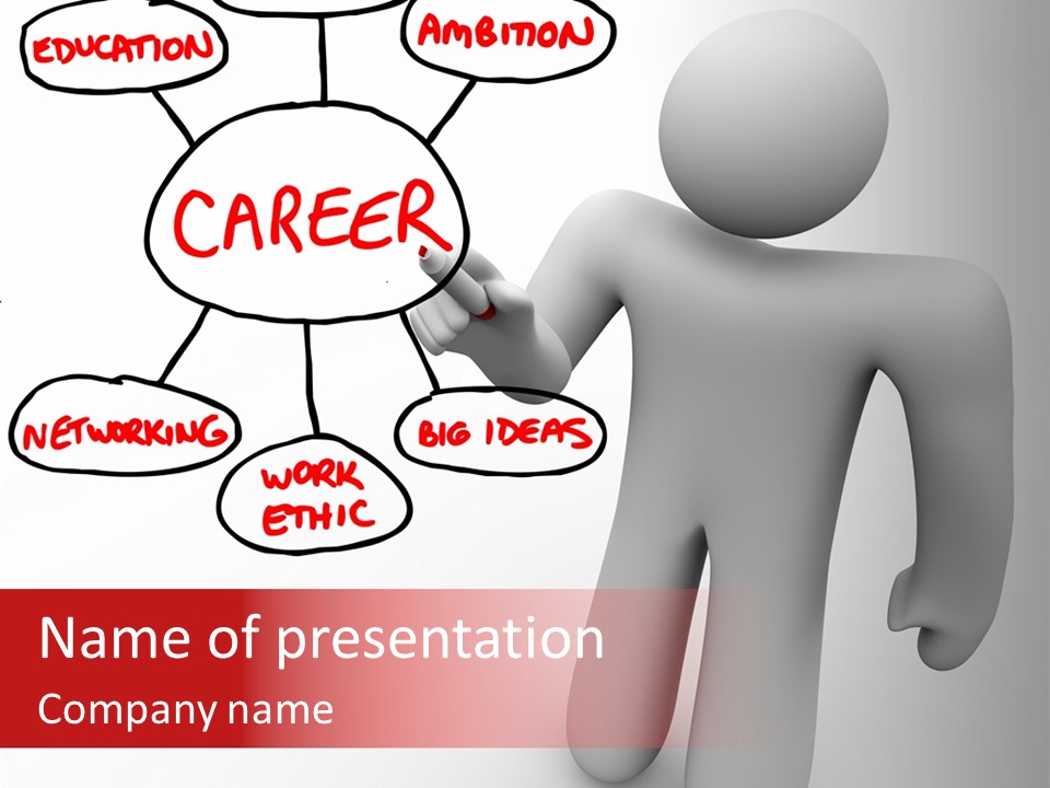 Connected Pen Career PowerPoint Template