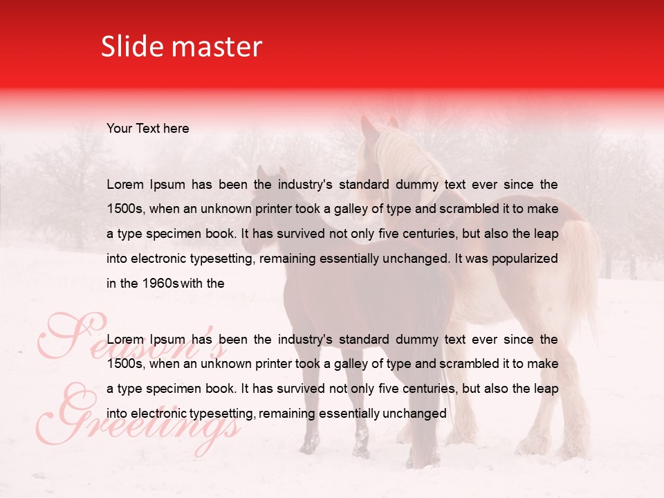Looking For Santa Two Horses Small Horse PowerPoint Template