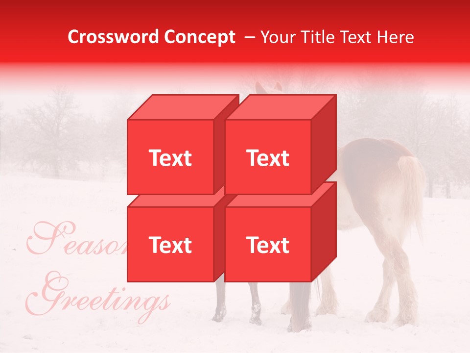 Looking For Santa Two Horses Small Horse PowerPoint Template